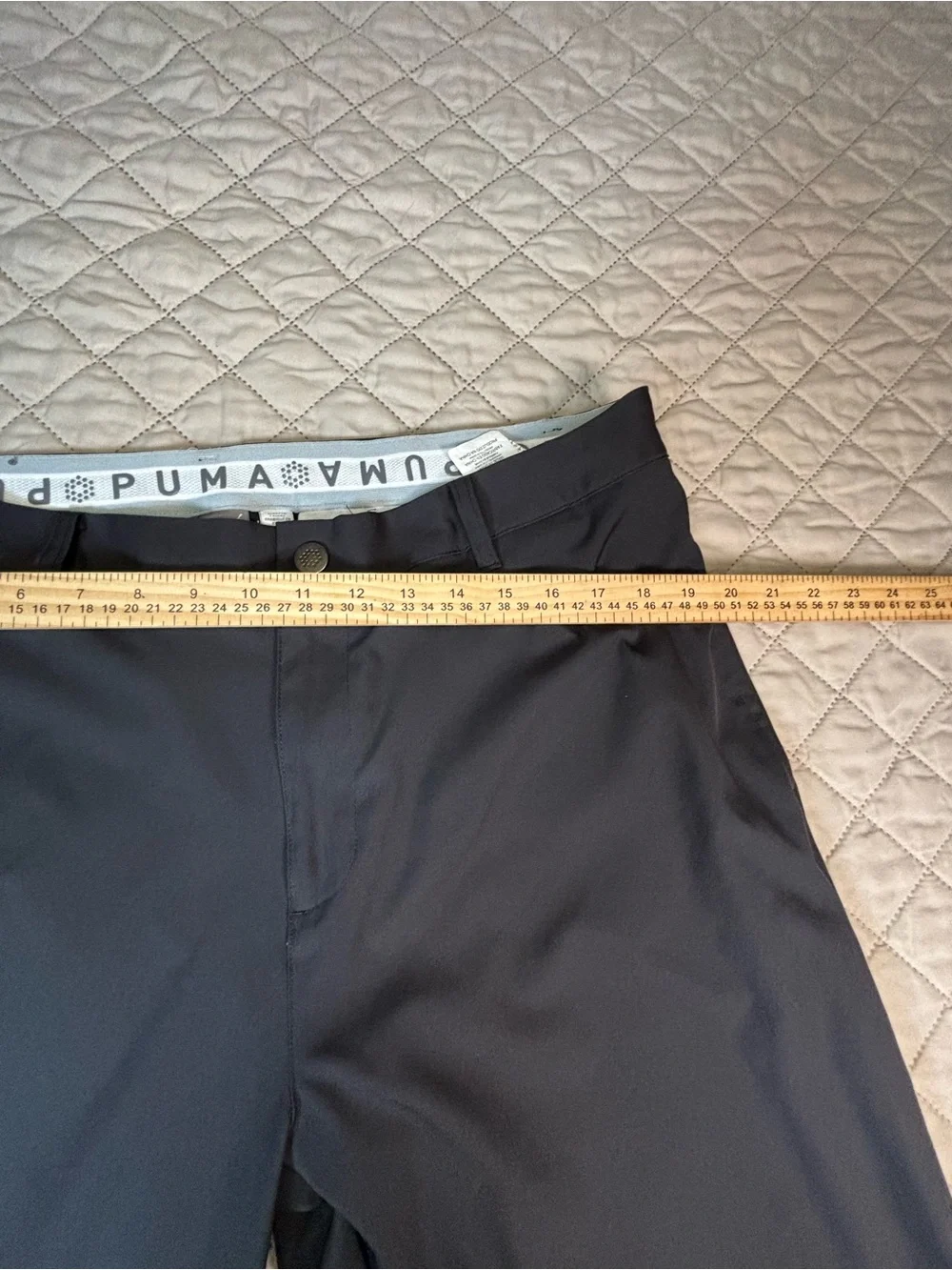 PUMA Men’s Golf Pants Black Stretch Performance Flat Front 38x30 Approx Travel